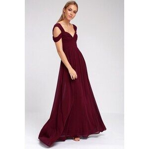 Lulus Make Me Move Burgundy Maxi Dress Purple - Size XL